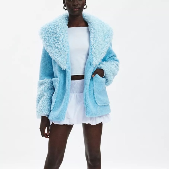 NWOT UO Kimchi Blue Amelia Faux Fur Trimmed Fleece Jacket - Picture 3 of 7